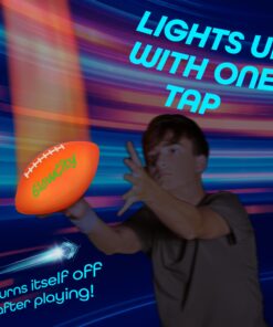 GlowCity Glow in The Dark Football - Light Up LED Ball - Perfect for Evening Play, Camping, and Beach Fun! Adult 10" 25 81YKkWA CZL