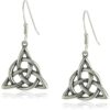 Amazon Collection Gold Plated Sterling Silver Celtic Triquetra Trinity Knot Triangle Drop Earrings 14 81YLSynNoQL