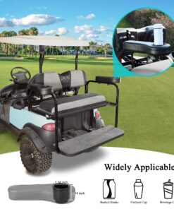 9.99WORLD MALL Golf Cart Armrest-Premium Leather, No Drilling with Cup Holder Rear Seat Kit for EZGO/Club Car/Other, Upgrade Support Frame, Suitable for 1.0" Square Tube Frame Black 8 81YLWZEe0DL