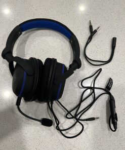 OONOL Gaming Headphones, Rotated Earmuffs, Retractable Microphone, Bass Sound, On Ear Wired Noise Cancelling Headset for PC, PS4, PS5, Xbox One, Switch, Laptop, 3.5MM Jack (Black) Black 34 81YLrTvg3JL