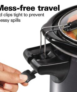 Hamilton Beach Portable 6 Quart Set & Forget Digital Programmable Slow Cooker with Lid Lock, Temperature Probe, Dishwasher Safe Crock & Lid, Black Stainless (33866) Temp Tracking Temperature Probe 19 81YMVhpTOoL 1