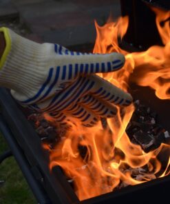 Heat Resistant Gloves, 932°F EN407 Certified. Thick but Light-Weight, Flexible for Oven and BBQ, 2 Blue Gloves, One Size 17 81YMlWAfzYL