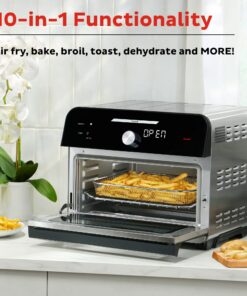 Instant Omni Plus 19 QT/18L Air Fryer Toaster Oven Combo, From the Makers of Instant Pot, 10-in-1 Functions, Fits a 12" Pizza, 6 Slices of Bread, App with Over 100 Recipes, Stainless Steel 28 81YOdfD14OL