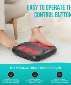 Snailax Shiatsu Foot Massager with Heat- Washable Cover Kneading Foot & Back Massager, Heated Foot Warmer, Electric Feet Massager Machine for Plantar Fasciitis,Foot Relief Black SL-593 24 81YPGsRNML