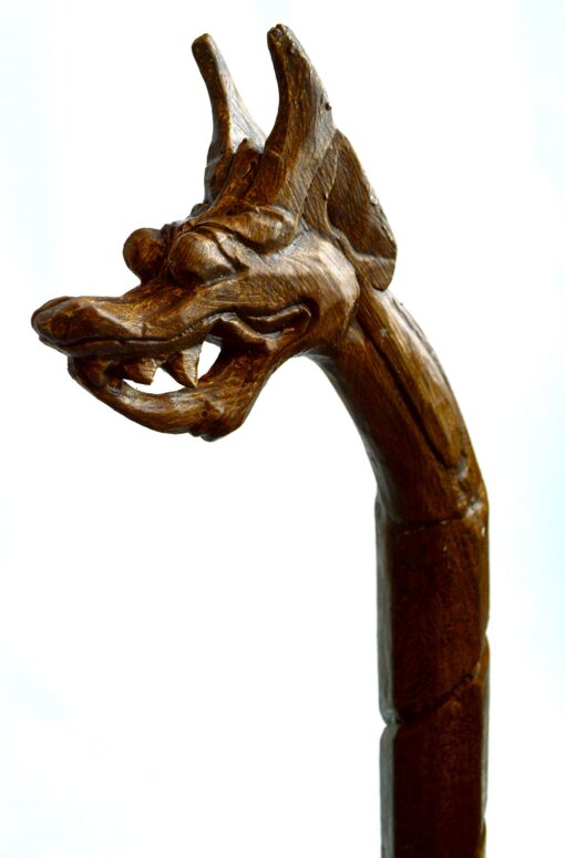 Hand Carved Wood Dragon Walking Stick Cane Art American Pride Symbol