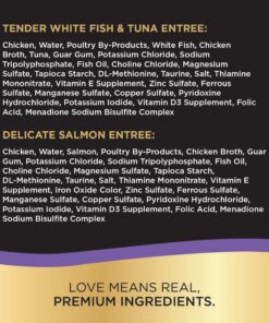 SHEBA PERFECT PORTIONS Cuts in Gravy Adult Wet Cat Food Tray, Delicate Salmon and Tender Whitefish & Tuna Entrée, Twin-Pack - 12 Count (Pack of 2) 12 Count (Pack of 2) 23 81YQqRjYlLL