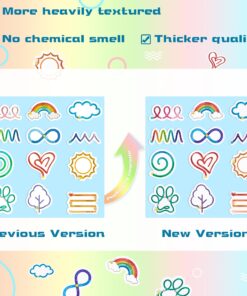 H1vojoxo 48PCS Breath Calm Anxiety Sensory Stickers Calm Strips for Anxiety Sensory Stickers Anti Stress Tactile Rough Textured Sticker for Desk and Phone Stress Anxiety Relief Adhesive for Kids Adult 27 81YR3loGbjL