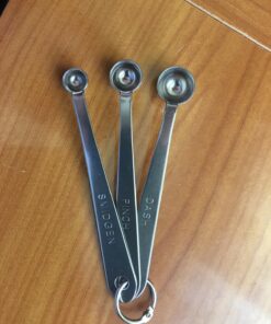 RSVP International Endurance Kitchen Collection Measuring Tools, Dishwasher Safe, Smidgen, 3 Piece, Stainless Steel 1 Includes 1/8 tsp, 1/16 tsp, and 1/32 tsp sizes 19 81YSGvhw26L