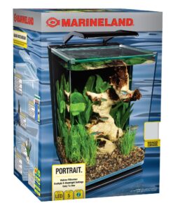 Alternative view of Marineland Portrait Glass LED Aquarium Kit, 5 Gallons, Hidden Filtration,Black