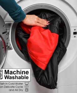 Sleeping Bag – Envelope Lightweight Portable, Comfort with Compression Sack - Great for 3 Season Traveling, Camping, Hiking, Outdoor Activities & Boys. Black 16 81YShFXax0L 1