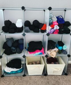 C&AHOME Cube Storage, 9-Cube Plastic Closet Cabinet Organizer, DIY Stackable Bookshelf, Modular shelving Units Ideal for Home, Office, Kids Room, 36.6"L x 12.4" W x 48.4" H Translucent White SBTM3009A Transparent White 34 81YULNJxXKL