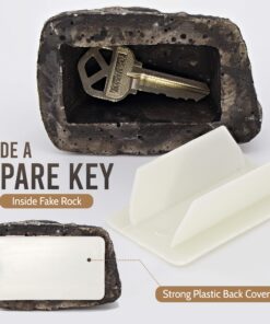 Ram-Pro 2Pc Hide-a-Spare-Key Fake Rock - Looks & Feels Like Real Stone - Safe for Outdoor Garden or Yard, Geocaching 2 Pack Original 11 81YVDb7sjL