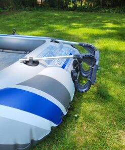 INTEX Excursion Inflatable Boat Series: Includes Deluxe 54in Aluminum Oars and High-Output Pump – SuperStrong PVC – Adjustable Seats with Backrest – Fishing Rod Holders – Welded Oar Locks 4-Person 52 81YWEFiLaTL