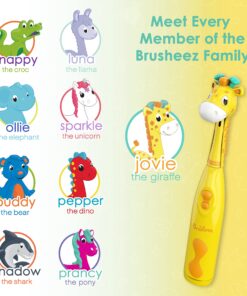 Brusheez® Kids’ Electric Toothbrush Set - Safe & Effective for Ages 3+ - Parent Tested & Approved with Gentle Bristles, 2 Brush Heads, Rinse Cup, 2-Minute Timer, & Storage Base (Jovie The Giraffe) Jovie the Giraffe 26 81YXygHIyvL