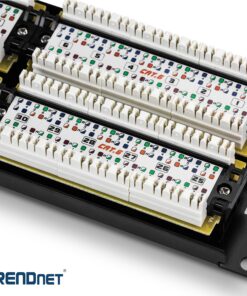 TRENDnet 48-Port Cat6 Unshielded Patch Panel, Wallmount or Rackmount, Compatible with Cat3,4,5,5e,6 Cabling, For Ethernet, Fast Ethernet, Gigabit Applications, Black, TC-P48C6 Rack Mount 18 81YXypgKoAL