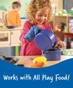 Learning Resources Pretend & Play Pro Chef Set, Kitchen Toys for Kids, Pretend Kitchen, Pots and Pans for Kids, 13 Pieces, Ages 3+ 16 81YYYddEUSL 2