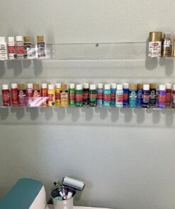 NIUBEE 2 -Packs Kids Acrylic Floating Bookshelf 36 Inch, Clear Bathroom Wall Floating Shelves, Invisible Wall Bookshelves Ledge Book Shelf, 50% Thicker with Free Screwdriver 36inches 27 81YZ3BxBzML