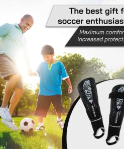 Vizari Malaga Soccer Shin Guards for Kids | Soccer Gear for Boys Girls | Protective Soccer Equipment | Adjustable Straps Black Medium 17 81Yb7xqzqZL 1