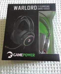 GAMEPOWER Warlord RGB Gaming Headset - 7.1 Virtual Surround Sound, Wired Headphones with 50MM Drivers, Noise Cancelling Mic for PC, PS4, PS5 - Ideal for Gamers, Black Head Set 22 81YcSKBz8UL