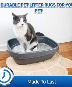 PET MAGASIN Cat Litter Mat (2-Mat Set) - Soft and Durable Pet Litter Mats for Cats, Dogs, and Puppies - One Big (24.5'' x 16.5'') and One Small (15.5'' x 12.5) Medium 24 81YcgRFAbWL