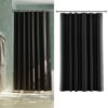 Maytex Water-Repellent Fabric Shower Curtain Liner with Weighted Hem, Soft Microfiber, Quick Drying and Washable Shower Liner, 70" x 72", Black 48 81Ycmezs1DL