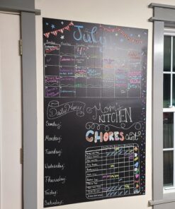 Chalkboard Wall Sticker 2 Rolls 18" x 79" Wallpaper Peel and Stick Chalk Board Contact Paper DIY Decal Adhesive Blackboard Removable Erasable Vinyl for Wall,Bonus 10 Chalks (2 Rolls 1.5ft.x6.6ft.) 2 Rolls 1.5ft.x6.6ft. 27 81YdJBFgQNL