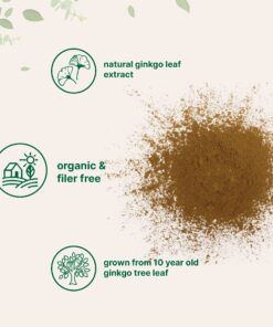 Micro Ingredients Raw Organic Ginkgo Biloba Powder, 8 Ounce (18 Months Supply), Filler Free, Supports Brain Function and Mental Alertness, No GMOs and Vegan Friendly 12 81YeVq4a wL