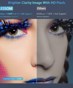 Alternative view of Native 1080P 5G WiFi Bluetooth Projector,15000L 450 ANSI Outdoor Movie Projector 4K Support and Max 450" Display, LED Home Theater Video Projector Compatible With iOS/Android/Win/TV Stick/PS5 White