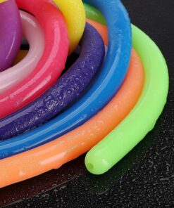 three carriage Colorful Sensory Fidget Stretch Toys-Stretchy Strings Fidget Toy for Relaxing Therapy (12 Pack 6 Colors) - for Adults and Kids-Stress Toy Helps with ADHD ADD OCD Autism Bad 10 81Ygowgj bL