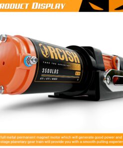 Alternative view of ORCISH 12V 3500LBS Waterproof Electric Winch, Synthetic Rope ATV/UTV/Truck Winch Kit for Towing, Off Road Portable Trailer Winch with Both Wireless Handheld Remote and Corded Control Recovery 3500LBS Synthetic Rope