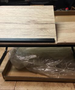 Black Folding Laptop Lap Desk - Wooden Work Table and Stand for Couch, Bed and Sofa Computer Use - Folding Legs, Adjustable Tilt - Use as Reading and Breakfast Tray - by Designstyles Black 27 81Yha92tayL