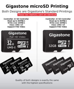 Gigastone 32GB Micro SD Card with Adapter, U1 C10 Class 10 90MB/S, Full HD available, Micro SDHC UHS-I Memory Card - Full HD Video Series 32GB Full HD Video 1-Pack 8 81Yjq2EM hL