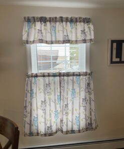 No. 918 Hoot Owl Print Semi-Sheer Rod Pocket Kitchen Curtain Valance, 56" x 14", Mocha Mocha Brown 56 in x 14 in 38 81Yjqy6UEsL