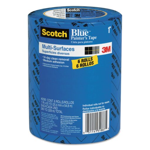 Scotch Painter's Tape Original Multi-Surface Painter's Tape, Blue, Paint Tape Protects Surfaces and Removes Easily, Multi-Surface Painting Tape for Indoor and Outdoor Use, 0.94 Inches x 60 Yards, 6 Rolls