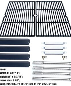 Alternative view of Direct store Parts Kit DG166 Replacement for Charbroil Commercial Gas Grill 463268606,463268007 Repair Kit (SS Burner+SS carry-over tubes + Porcelain Steel Heat Plate+Porcelain Cast Iron Cooking Grid)