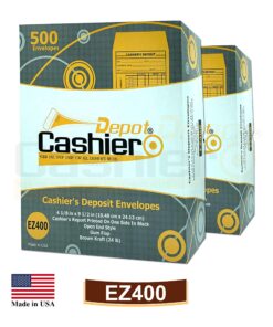 1000 Cashier Depot EZ400 Cashier's Deposit Envelope, 10 Brown Kraft Envelope, 4 1/8" x 9 1/2", Heavy 24 LB, 1000 Envelopes 7 81YlJAe8L