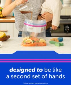 Ziploc Quart Food Storage Bags, New Stay Open Design with Stand-Up Bottom, Easy to Fill, 24 Count 18 81YlLIMsl3L 1