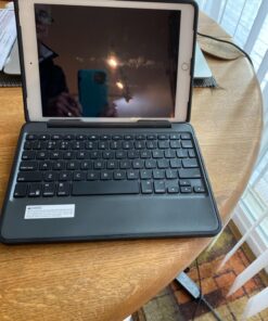 ZAGG Rugged Book Detachable Case and Magnetic-Hinged Keyboard for iPad Air, iPad Air 2, & iPad 9.7 inch, - Multi-Device Bluetooth Pairing, Backlit Keyboard - USB-C to USB-C Cable Included (Black) 21 81YlnoYybDL