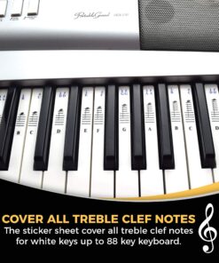 QMG Piano Stickers for 49/61/ 76/88 Key Keyboards – Transparent and Removable; Made in USA Sticker 25 81Ym0BpCSOL