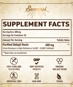 Shilajit Pure Himalayan Organic Shilajit Resin - 600mg Maximum Potency Natural Organic Shilajit Resin with 85+ Trace Minerals & Fulvic Acid for Energy, Immune Support, 30 Grams (1 Pack) 50.0 Servings (Pack of 1) 22 81YmqwmngL