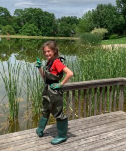 FISHINGSIR Fishing Waders for Men with Boots Womens Chest Waders Waterproof for Hunting with Wading Belt M06/W08 Green 18 81YnsCYVxHL