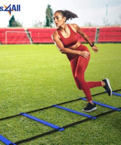 Yes4All 8-12 - 20 Rungs Agility Ladder Speed Training Equipment - Speed Ladder for Kids and Adults with Carrying Bag E. 12 Rungs Blue 15 81YogCKt3DL
