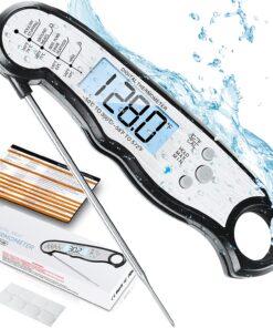 Digital Meat Thermometer, Waterproof Instant Read Food Thermometer for Cooking and Grilling, Kitchen Gadgets, Accessories with Backlight & Calibration for Candy, BBQ Grill, Liquids, Beef, Turkey… Black - Sliver 27 81YpKxfhxKL