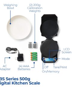 Alternative view of Precision Digital Kitchen Weight Scale, Food Measuring Scale, 500g x 0.01g (Black), LB-501 500x0.01g