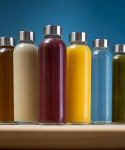 Epica 18 oz Clear Glass Bottles with Lids | Natural BPA Free Eco Friendly, Reusable Refillable Water Bottles for Juicing | Wide Mouth Liquid Storage Containers for Refrigerator | Water Bottle Set of 6 21 81YqfD1h3hL