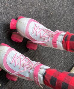 Roller Derby Firestar Youth Skates for Girls, Boys, Beginners, Kids White/Pink Size 3 23 81Yqg qzIXL
