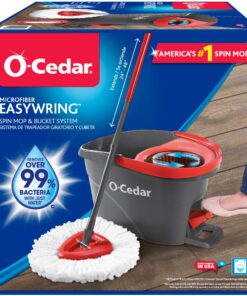 O-Cedar EasyWring Microfiber Spin Mop, Bucket Floor Cleaning System, Red, Gray 35 81YrIStj3QL