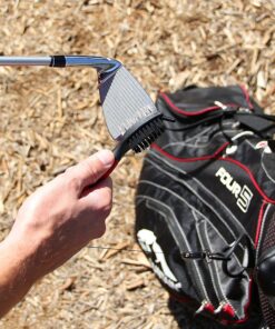 Ace Golf Brush and Club Groove Cleaner, 2 Ft Retractable Zip-line Aluminum Carabiner, Bonus Brush Cover, Lightweight, Stylish, Ergonomic Design, Premium Tour Grade, Easily Attaches to Golf Bag Red 14 81YrmbXzWKL