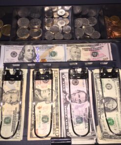 MMF Industries STEELMASTER Tiered Tray Cash Box | 11.81” W x 3.18” H x 9.43” D | 10 Compartments | Tiered Tray Design | Recessed Handle | Secure Cam Lock | Steel Construction 11.8"L x 9.5"W x 3.2"H 29 81YuTozHHgL