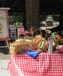 Red Gingham Plastic Tablecloth Roll With Cutter, 100' x 52" - Heavy Duty Party Table Cloth In Self Cutting Box - For Picnics, BBQs, and Birthday Parties - By Clearly Elegant Gingham Red 48 81YukJbunTL